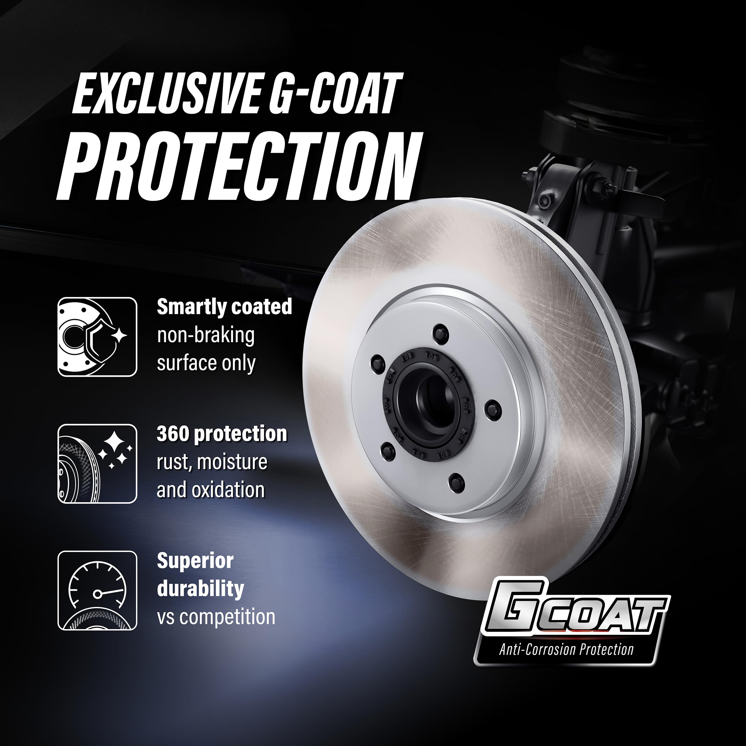 High-Performance Front & Rear Coated Disc Brake Rotors & Semi-Metallic Pads Kit - Compatible with Mini Cooper Countryman/Paceman Base Models (KGS-102140) - Perfect for Daily Commuting & City Driving