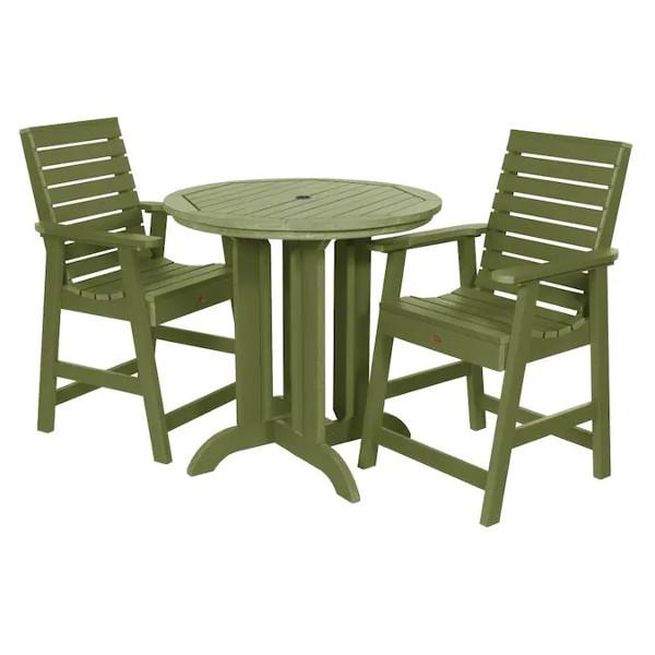Weather-Resistant 3-Piece Round Counter Height Outdoor Dining Set - Perfect for Patio, Deck, and Backyard Gatherings
