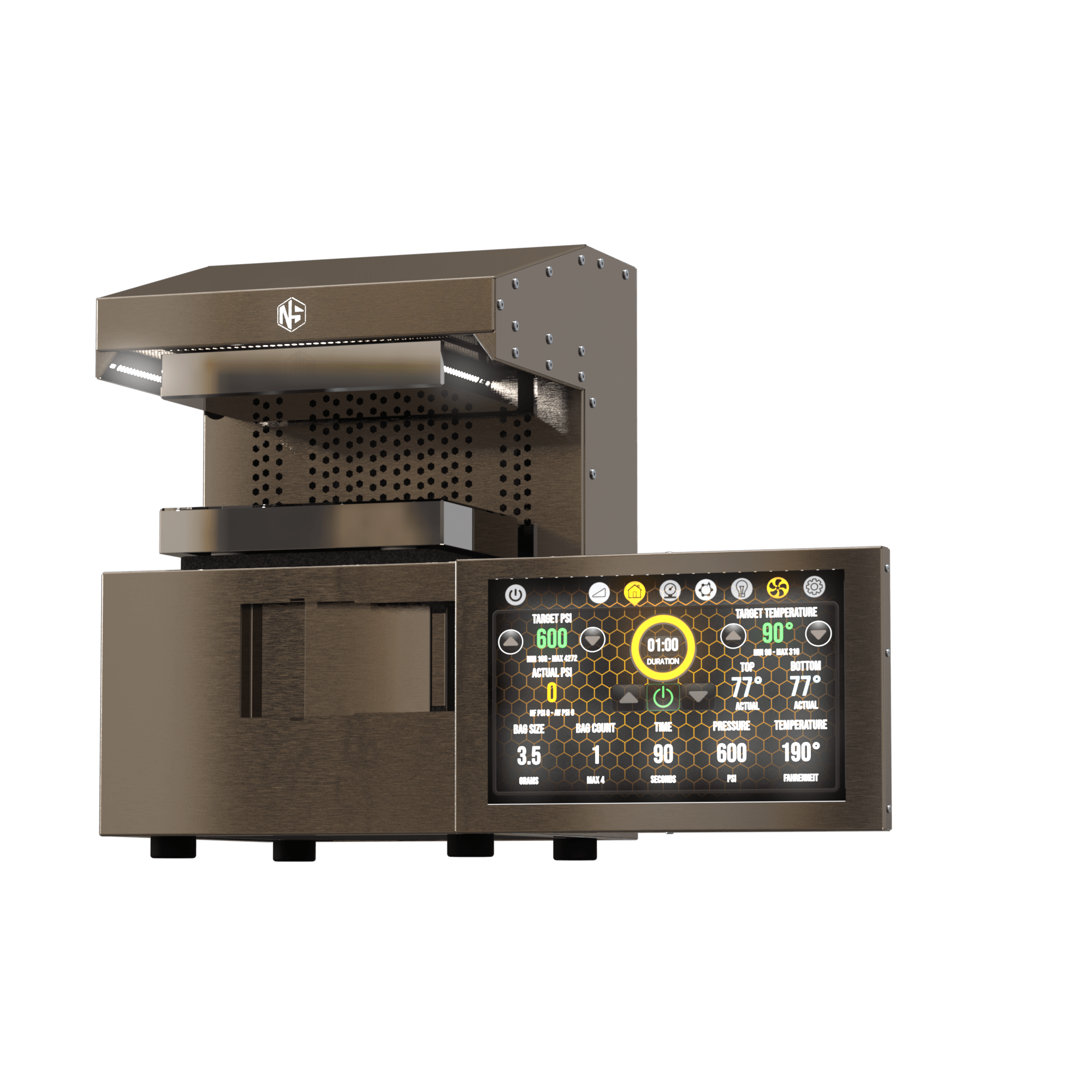 NugSmasher IQ Pro 20 Ton Electric Rosin Press Machine for Home & Commercial Use - Perfect for Extracting Rosin from Cannabis, Hemp, and CBD Flowers