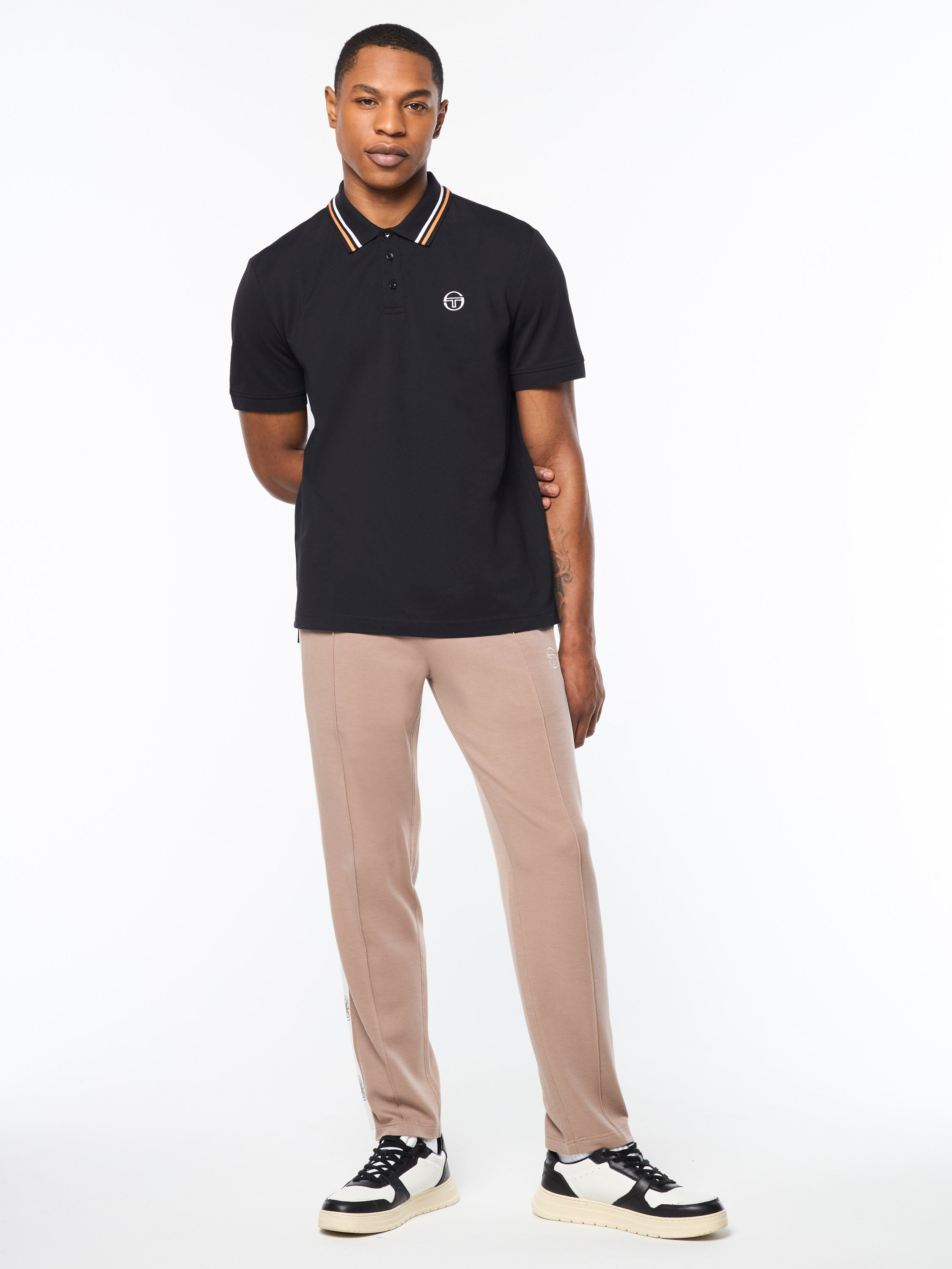 Ciro Piqué Polo Shirt for Men - Premium Black Cotton Knit Casual Wear - Perfect for Business, Golf & Everyday Outfits