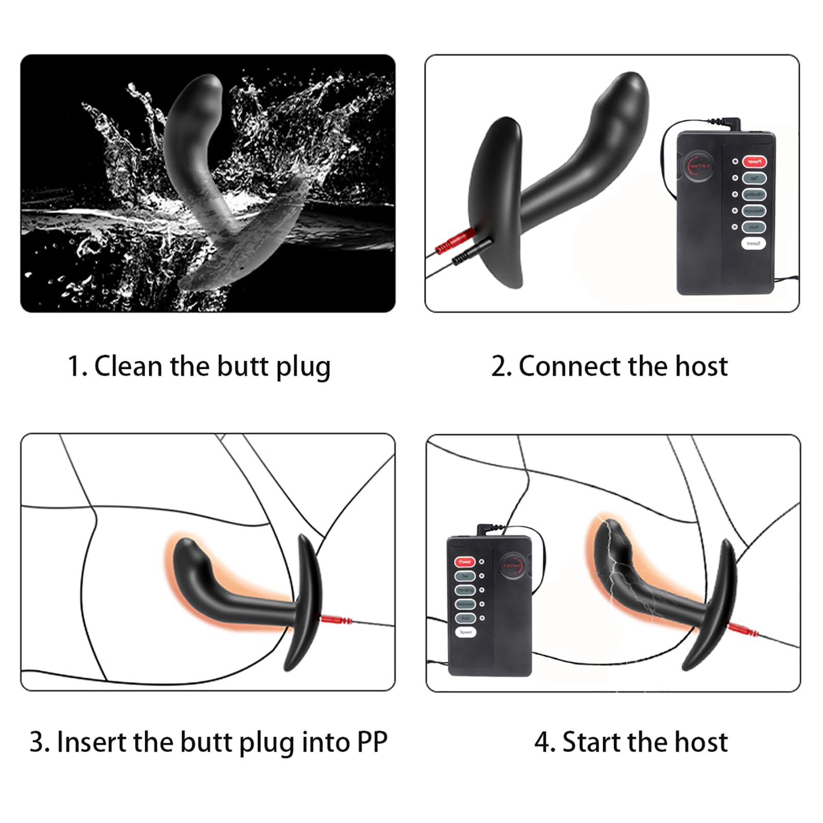 Electric Prostate Massager for Men & Women - Multi-Frequency Anal Plug with Vibration & Shock Therapy - Wearable Exercise Dildo for Pleasure & Muscle Stimulation - Perfect for Home Use, Couples Play & Sensual Wellness