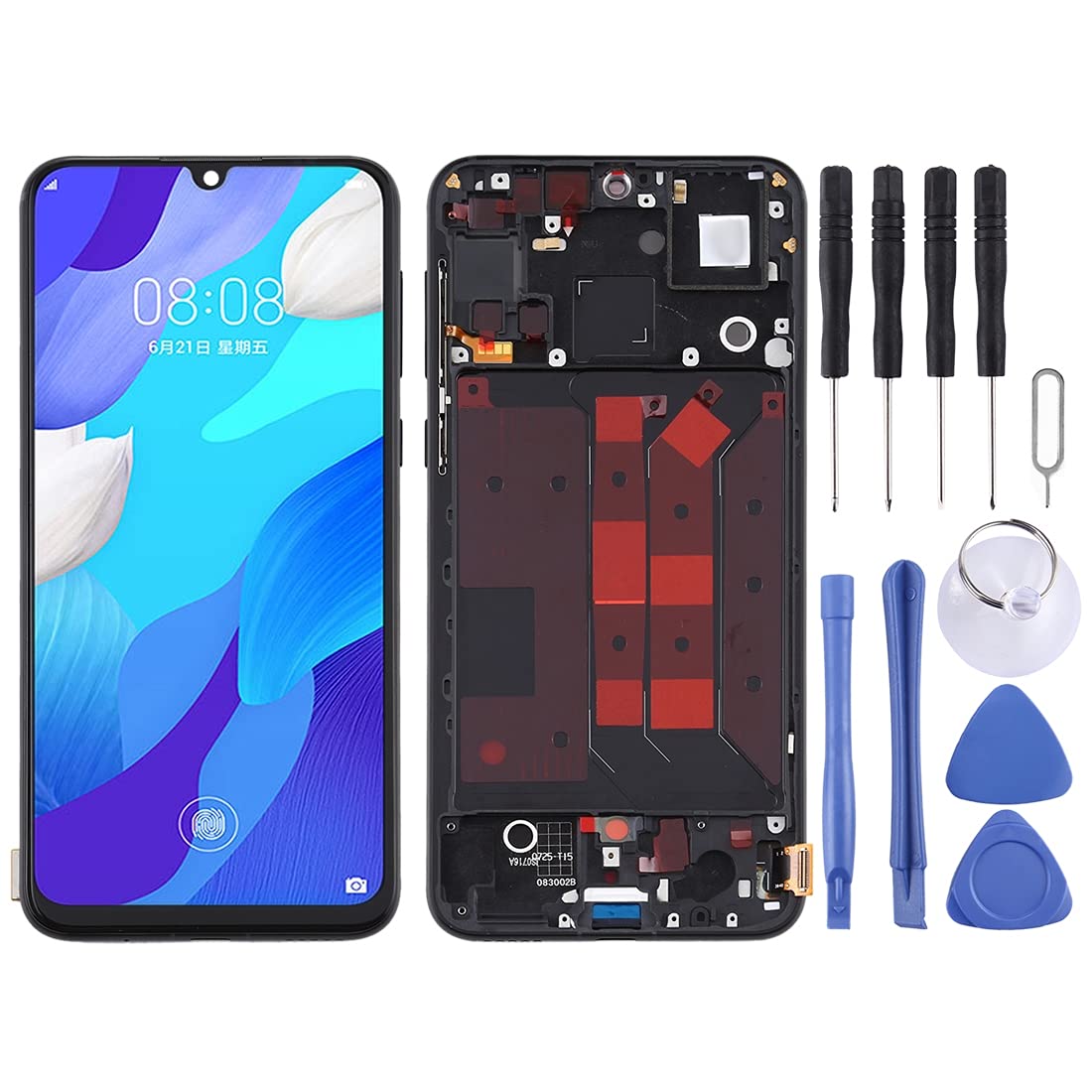 Huawei Nova 5 Pro OLED LCD Screen Replacement - Full Digitizer Assembly with Frame - DIY Repair Kit for Cracked or Damaged Display