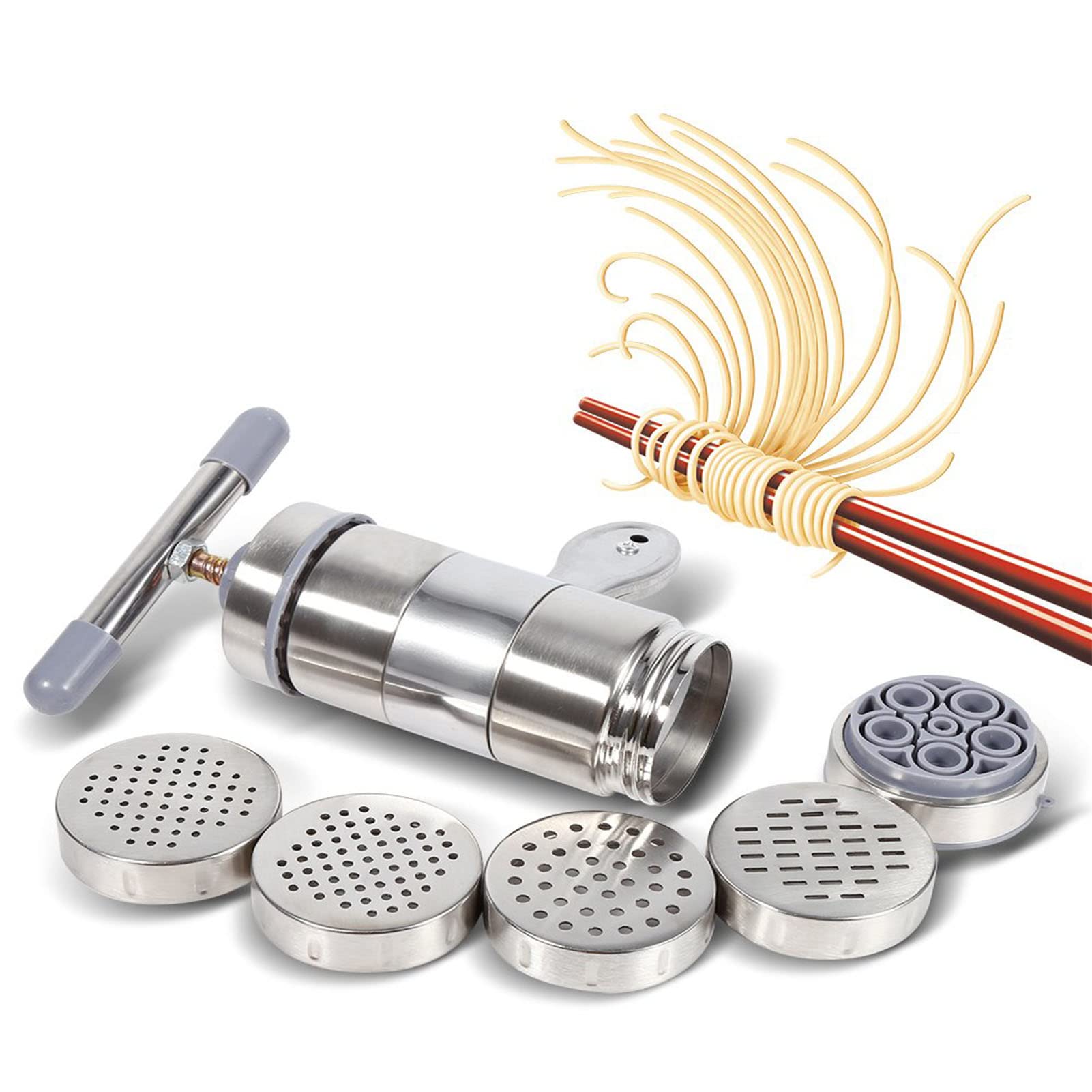 Premium Stainless Steel Manual Pasta Maker Machine - Durable Noodle Press for Homemade Pasta, Kitchen Pasta Roller & Cutter Accessory | Perfect for Italian Cuisine, Family Cooking & Restaurant Use