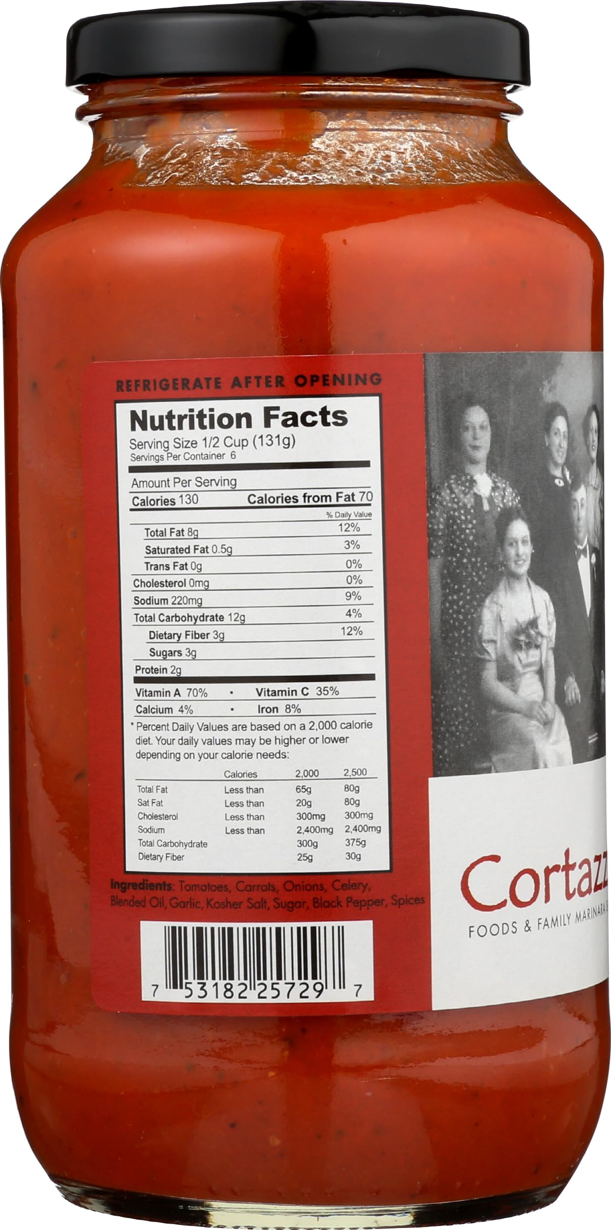 CORTAZZO FOODS Marinara Pasta Sauce - 25 oz (1.47 lb) Premium Italian Tomato Sauce for Spaghetti, Pizza & Pasta Dishes - Gluten Free, Non-GMO, No Preservatives - Perfect for Home Cooking & Italian Recipes