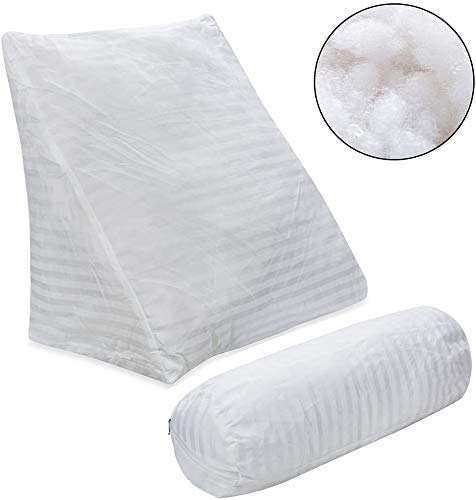 **Adjustable Wedge Triangle Pillow for Back Support - Orthopedic Sofa, Bed & Office Chair Cushion - Ivory Throw Pillow for Pain Relief & Comfort (Home, Travel, Work)**