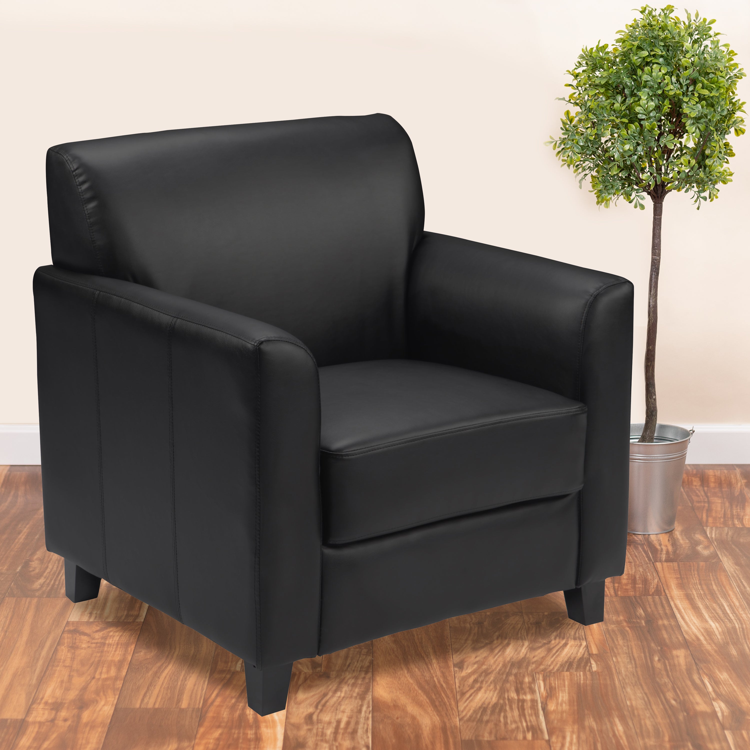 FLASH HERCULES Diplomat Series Black LeatherSoft Office Chair - Ergonomic Executive Desk Chair for Home & Business Use