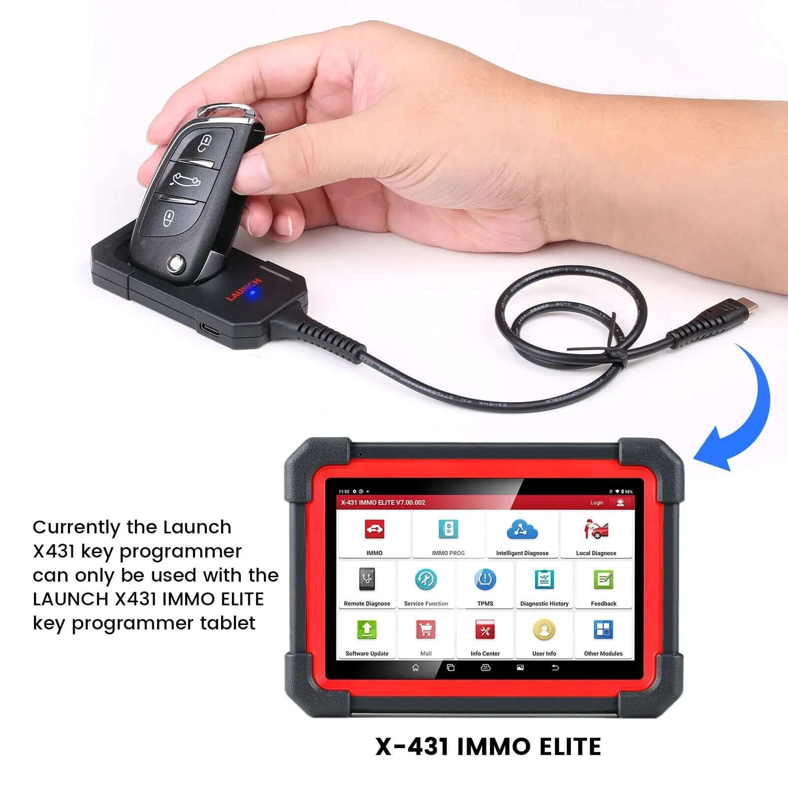 Launch X431 Key Programmer Remote Maker with 4 Universal Remote Keys & Super Chip - Compatible with X431 IMMO Elite/Plus/Pad V | Car Key Programming Tool for Locksmiths & Automotive Professionals