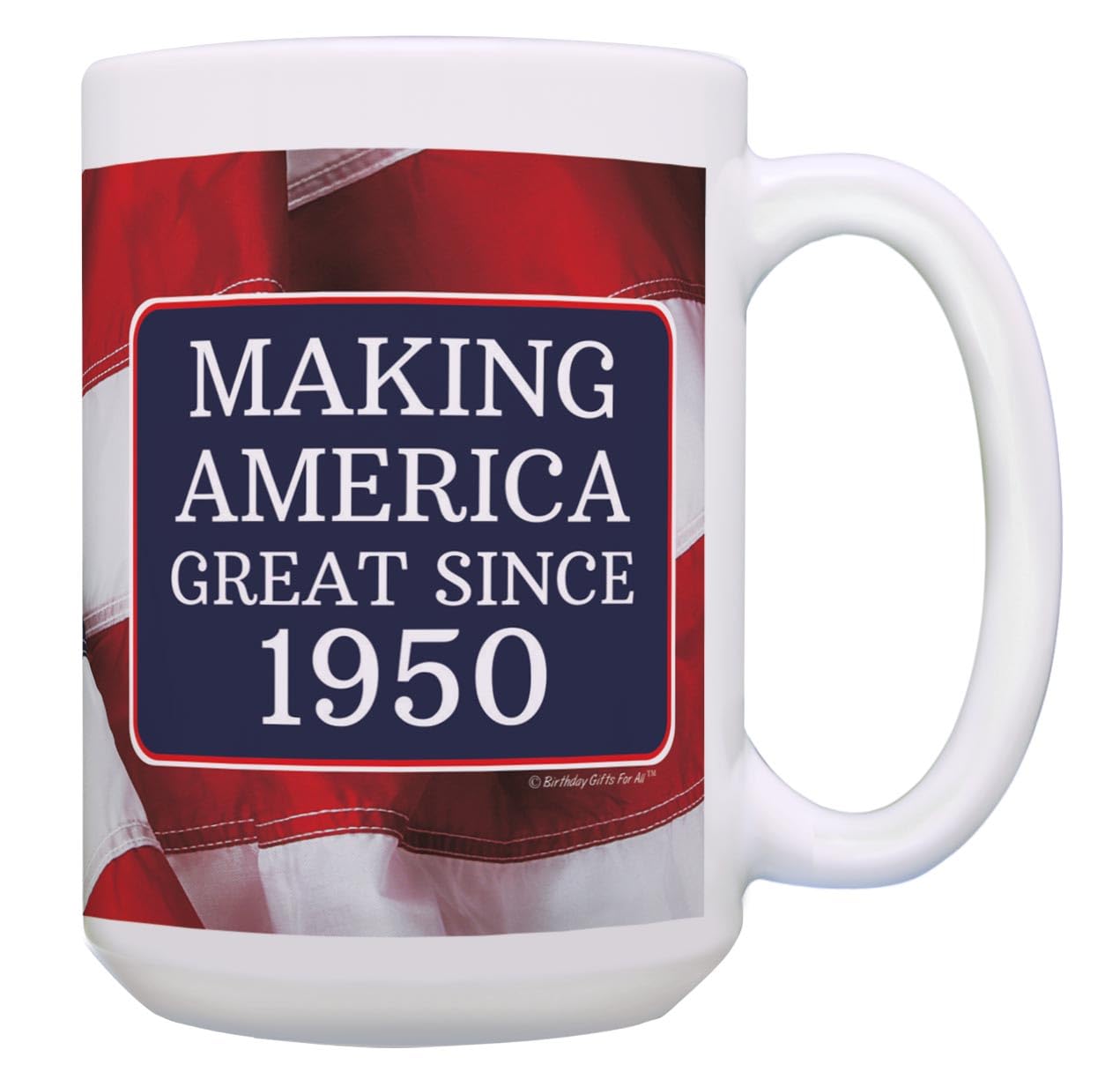 75th Birthday MAGA Coffee Mug 15oz - Patriotic Gift for Dad & Veterans
