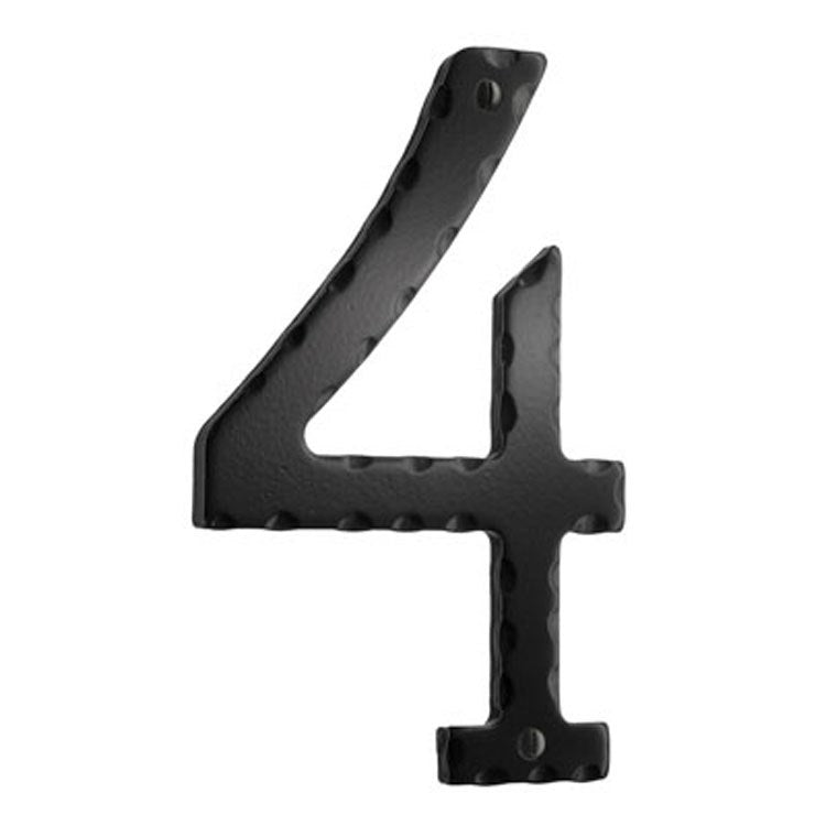 6 Inch Black House Address Number 4 - Durable Metal Numbers for Mailbox, Front Door & Outdoor Home Decor