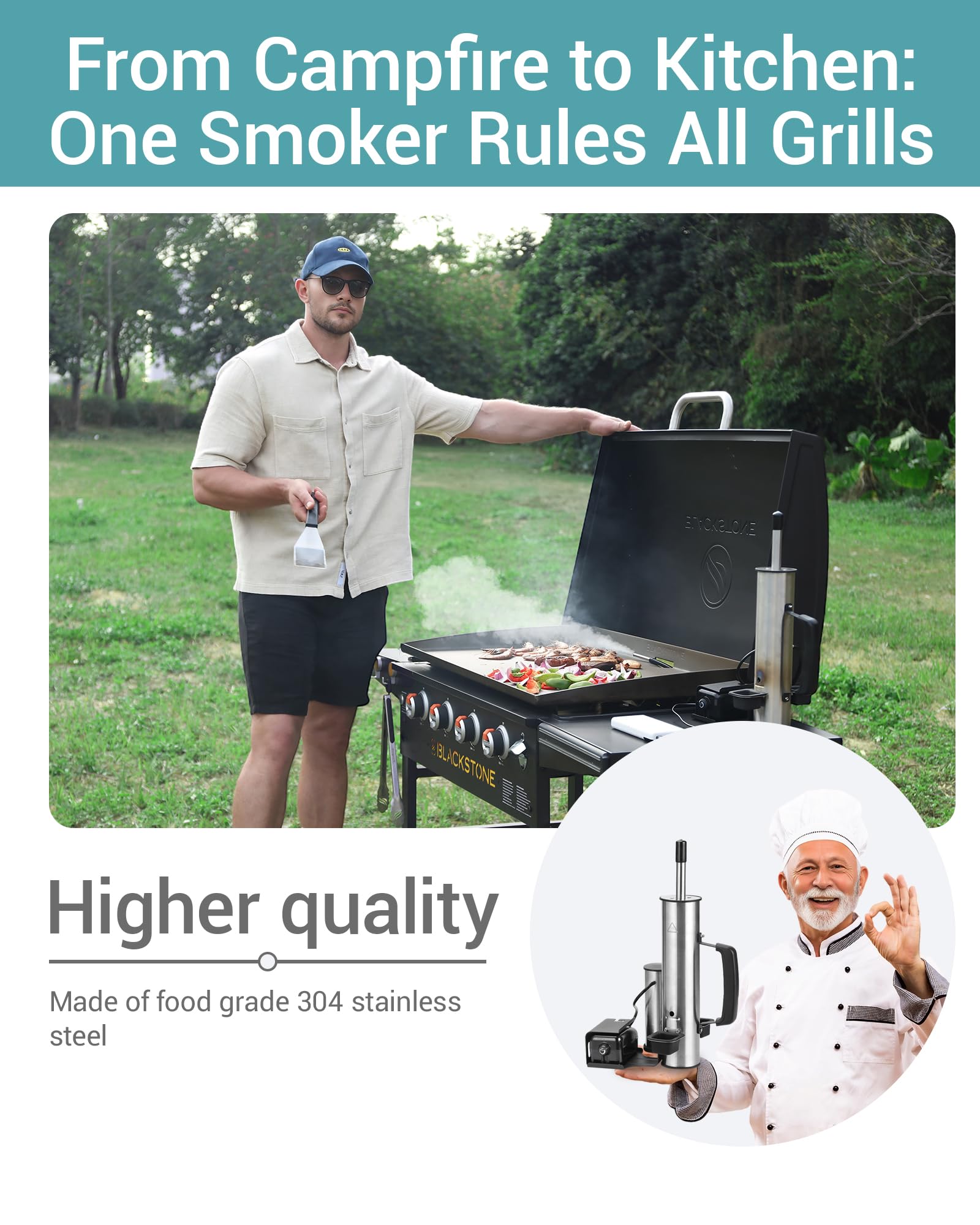 Premium Smoke Generator for Cheese & Meat - Cold & Hot Smoking Tube for Pellet Smokers, Grills & Blackstone Griddles - Portable Outdoor Smoker Box with Air Pump - Perfect for Camping, Backyard BBQs & Tailgating Parties