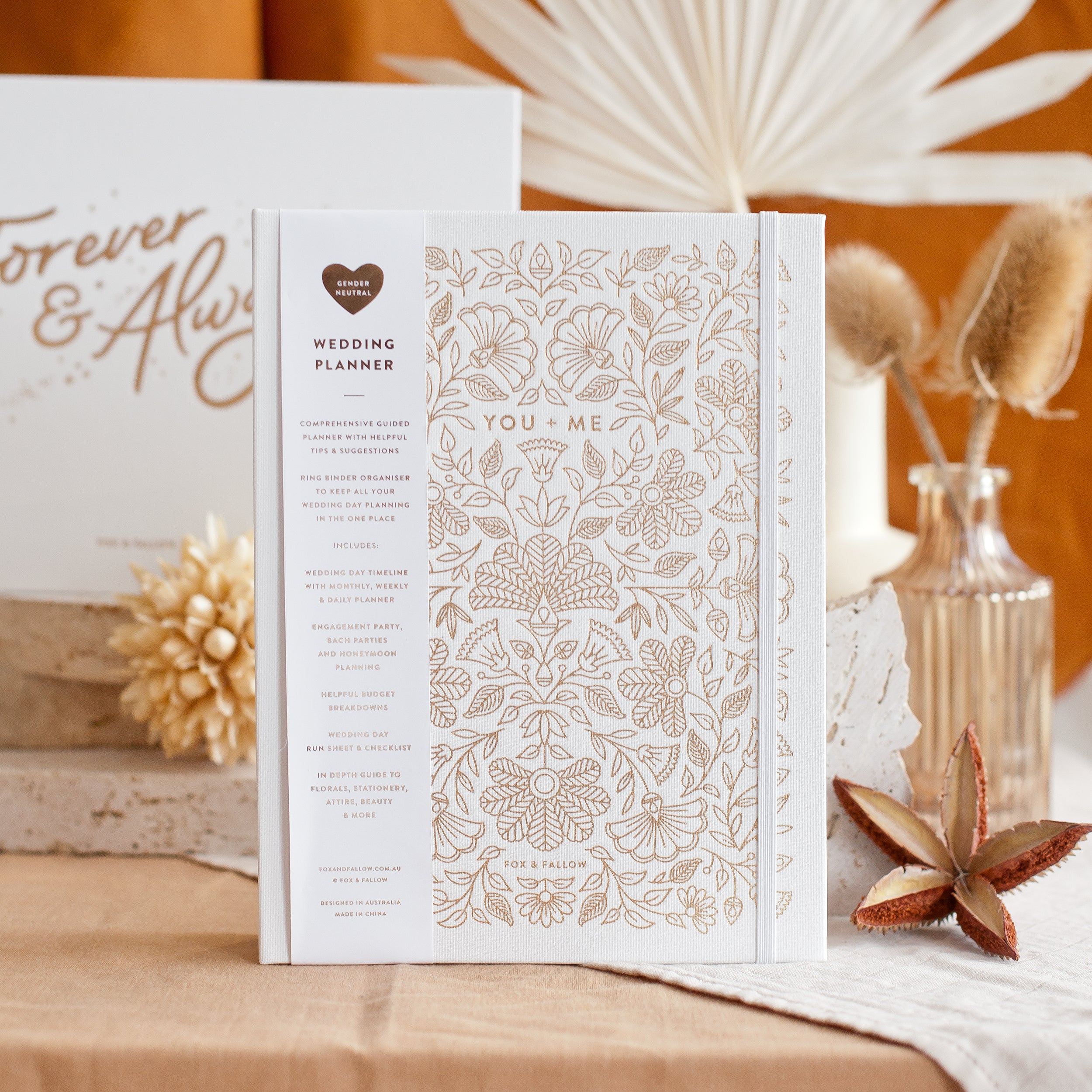 You & Me Wedding Planner - Elegant Hard Cover Ivory Journal for Brides, Couples & Event Planning - Perfect for Wedding Organizing, Bridal Showers & Anniversary Gifts