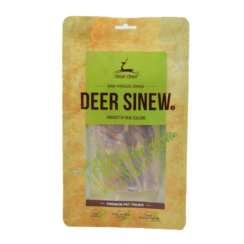 Dear Deer Sinew Small Freeze Dried Dog & Cat Treats 50g - Natural Protein Snacks for Puppies & Kittens - Perfect for Training Rewards & Dental Health