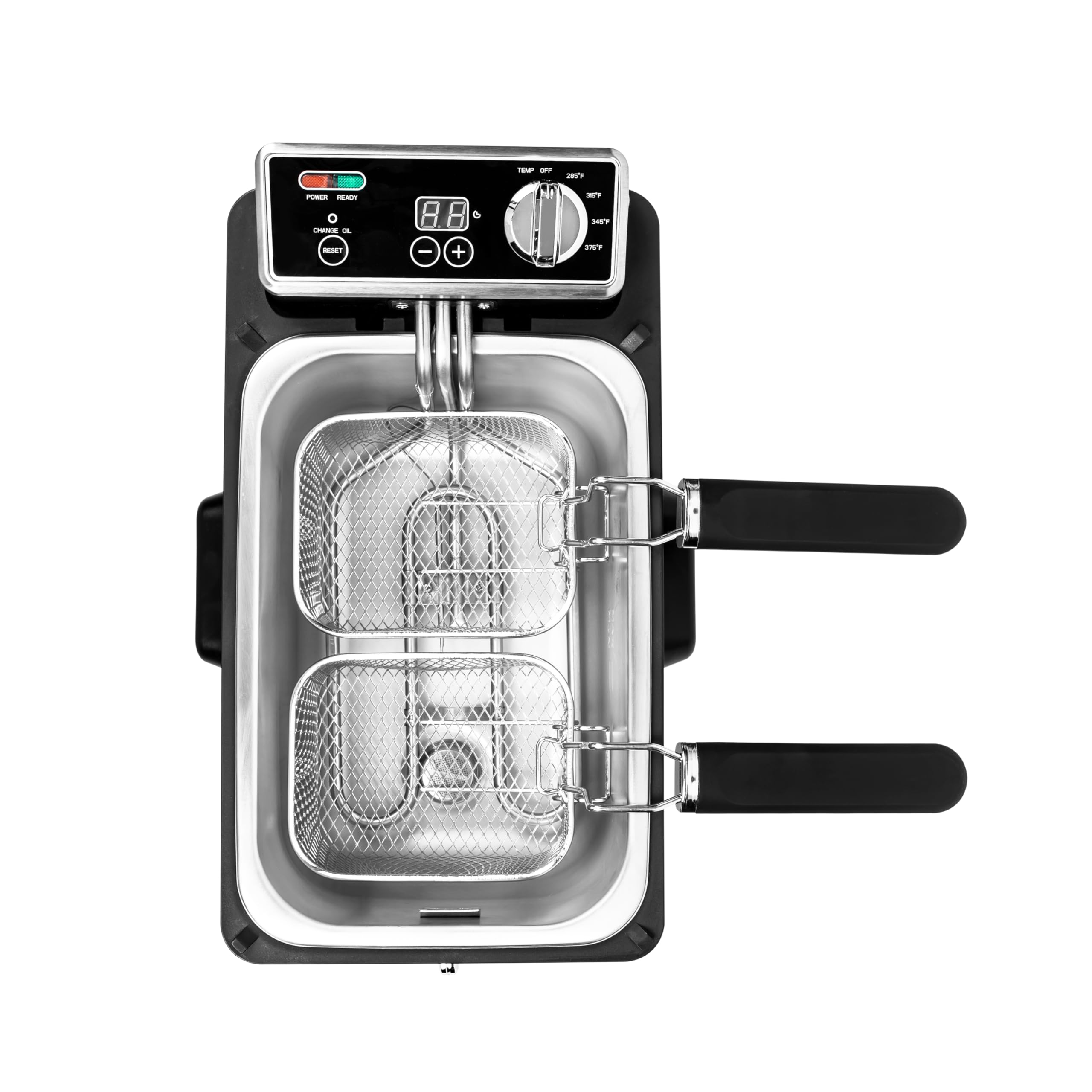 Kalorik Pro 4.2 Quart Triple-Basket Deep Fryer with Oil Filtration System - Stainless Steel Commercial Air Fryer (KPRO FT 42777 SS) for Restaurants, Home Kitchen & Party Cooking