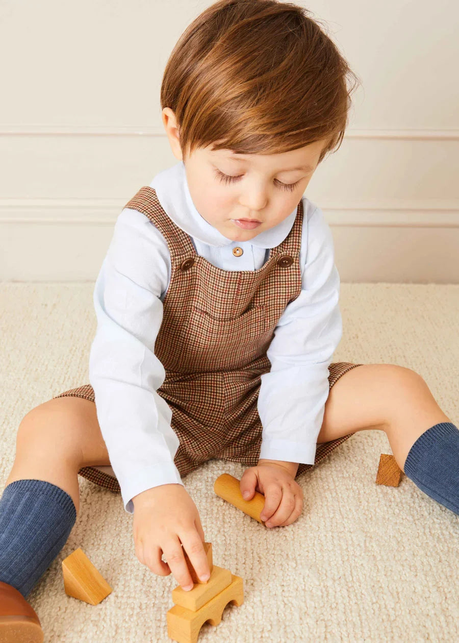 Chester Check Short Dungarees for Baby Boys - Stylish and Comfortable Outfit for Playtime, Photos, and Special Occasions