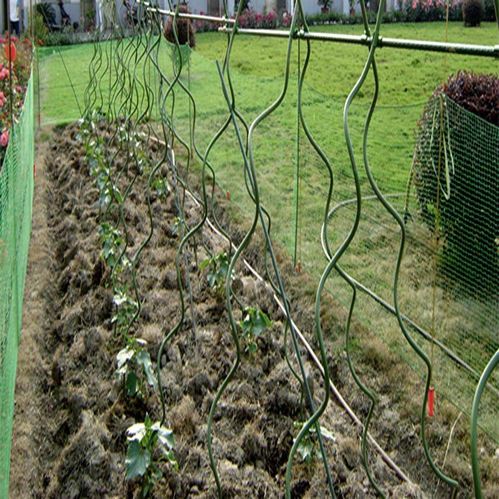 59-inch Green Spiral Tomato Stakes - Pack of 10 | 6mm Thick Twist Plant Supports for Climbing Tomatoes, Vines & Vegetables | Durable Garden Stakes for Outdoor Planting, Trellising & Vertical Gardening