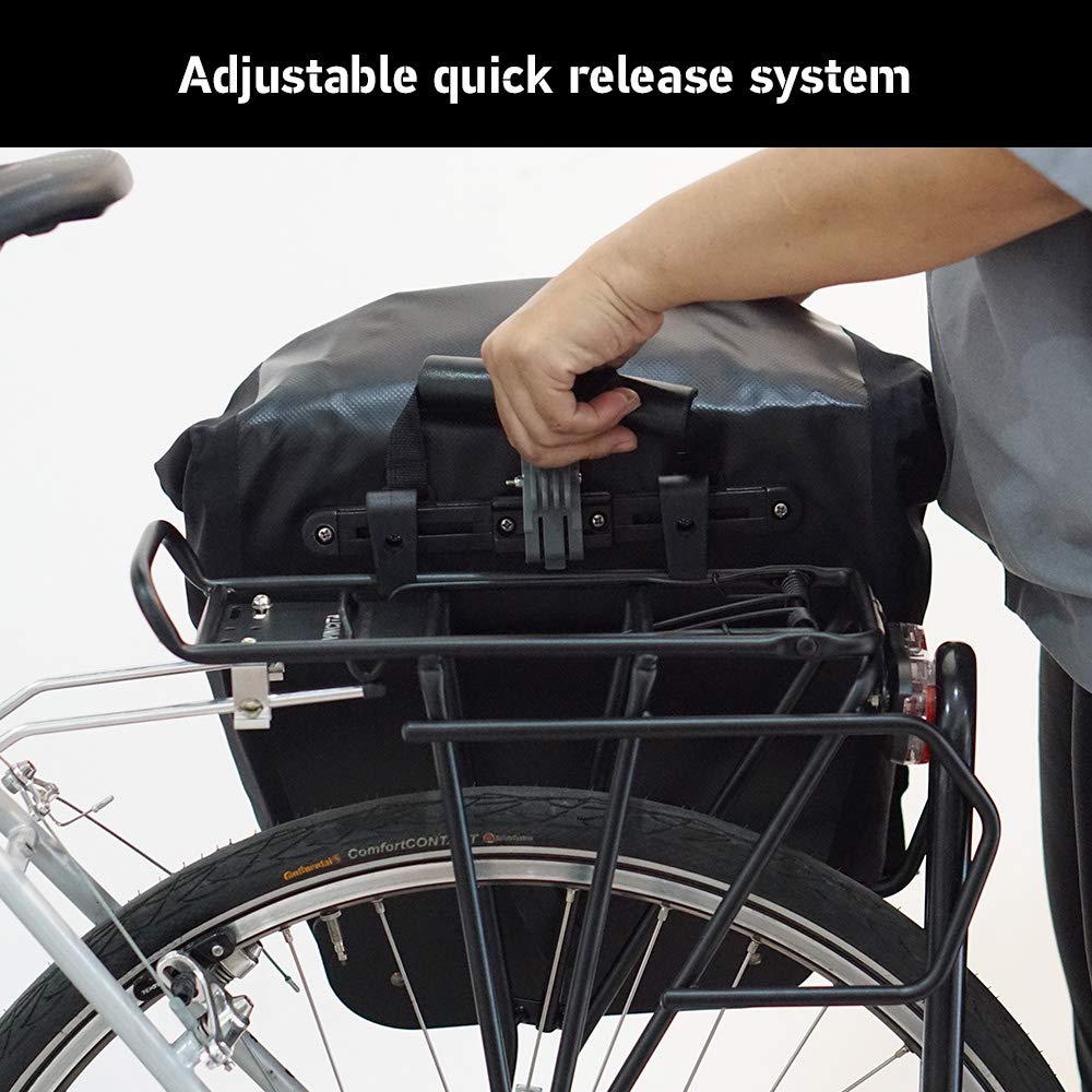 **Vincita Water-Resistant Bike Pannier Bag - Adjustable Quick-Release Clip with Rain Cover - Perfect for Commuting, Grocery Shopping & Outdoor Adventures**