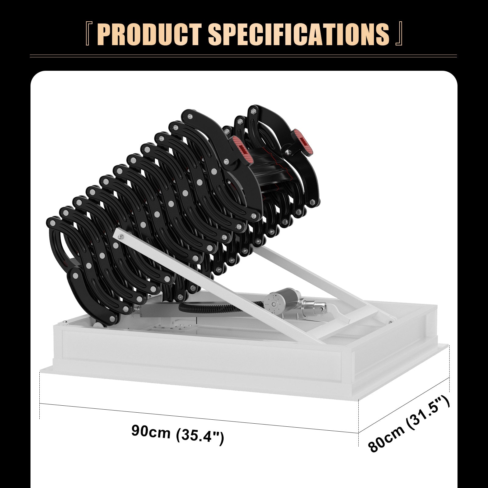 11 Steps 3m Electric Attic Ladder - Aluminum Folding Loft Ladder with Remote Control (31.5