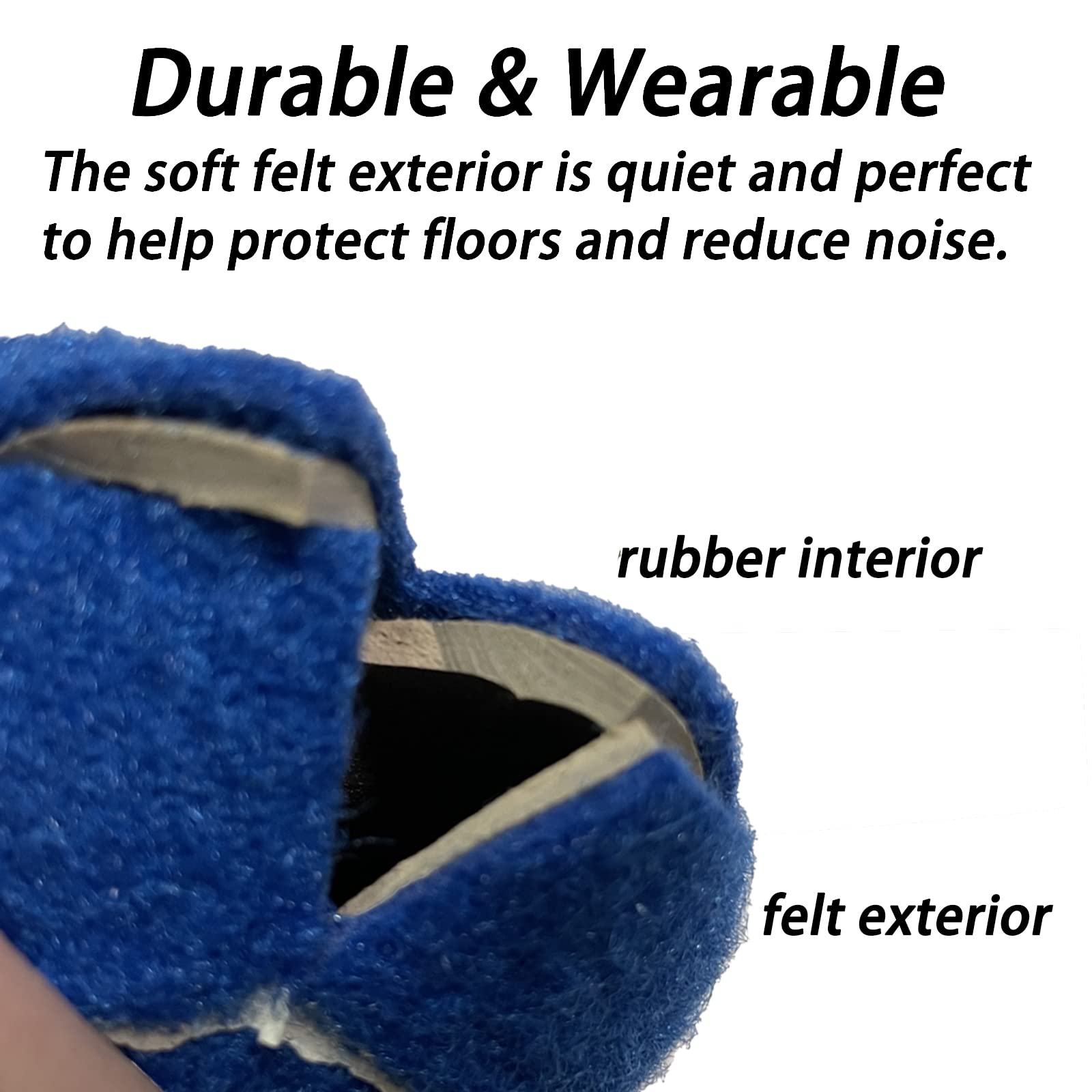 **Pre-Cut Walker Tennis Ball Glides - 4 Pack Heavy Duty Universal Walker Leg Caps with 2 Inch Precut Opening for Easy Installation (Blue) - Ideal for Seniors, Mobility Aid, and Walker Stability on Hard Floors**