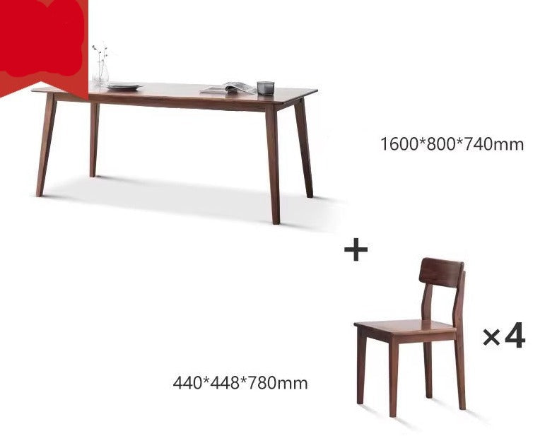 Premium Black Walnut Solid Wood Dining Table - Handcrafted Rustic Farmhouse Style - Perfect for Family Gatherings & Dinner Parties