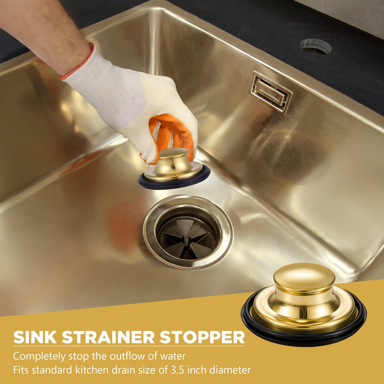 Retisee 2-Pack Stainless Steel Kitchen Sink Drain Strainer & Stopper Set - 4.5