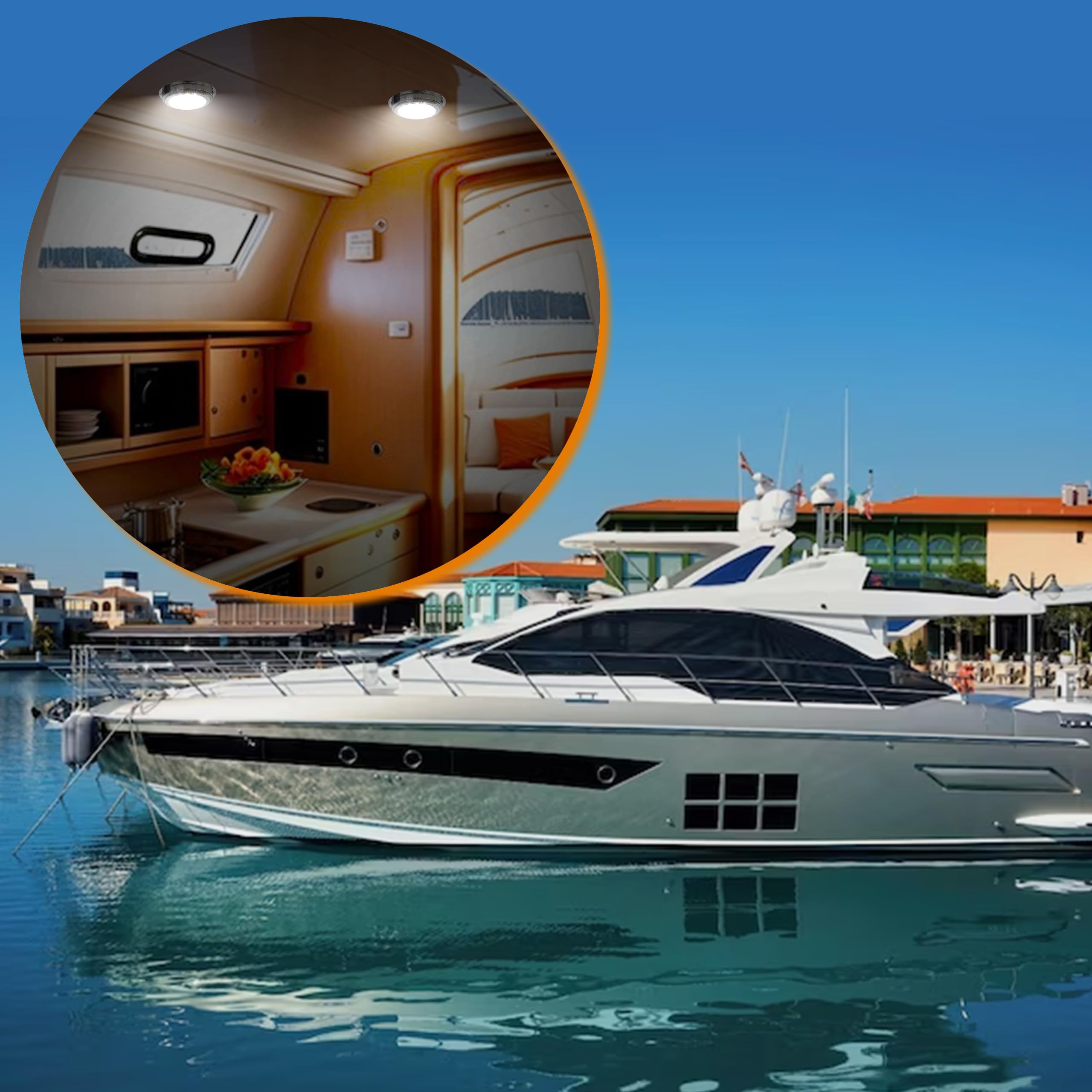 12V LED Marine Boat Dome Light with Toggle Switch - 7