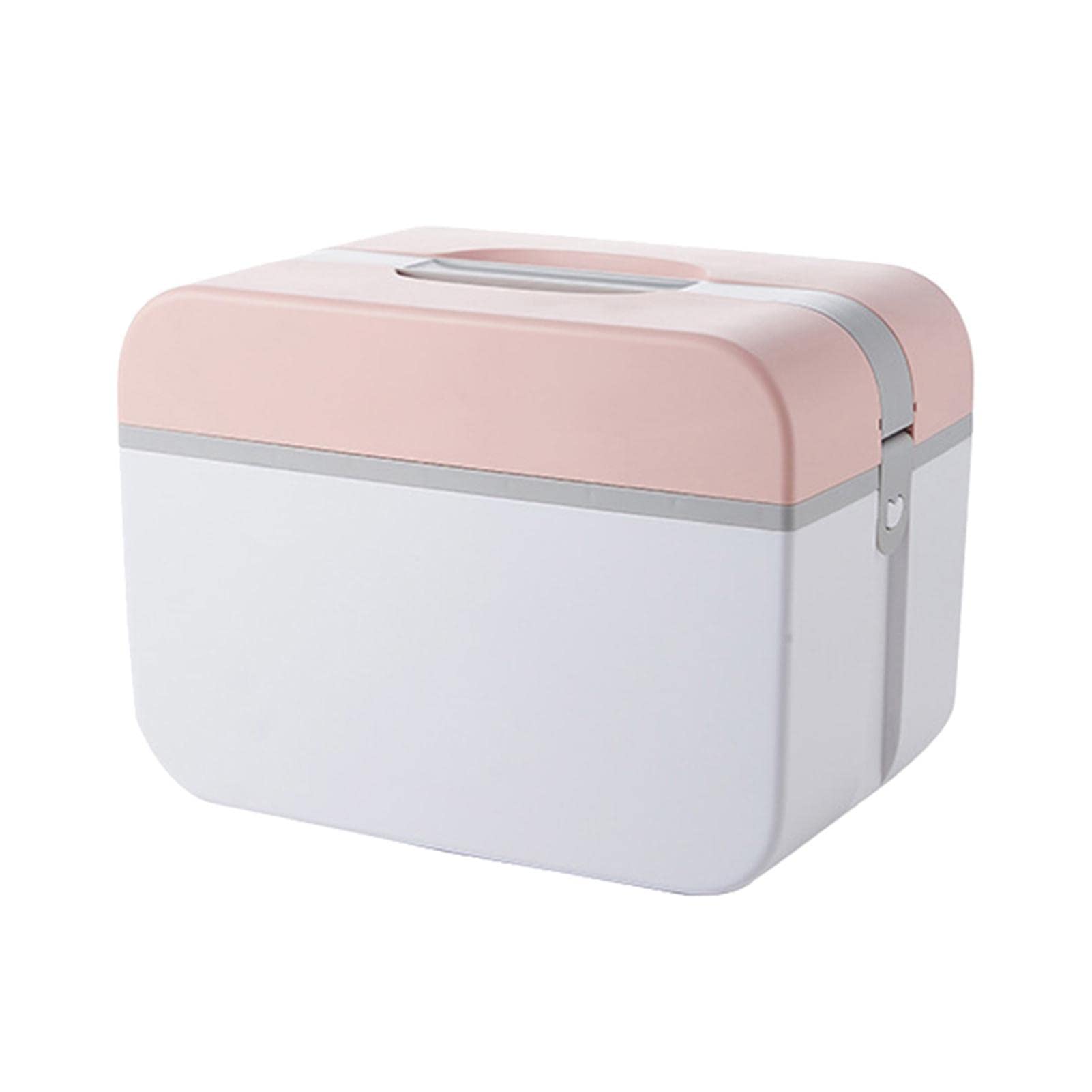 Faddare First Aid Storage Box - Double Layer Medicine Organizer for Home, Travel & Emergency - Portable Health Care Kit with Tool Storage (Pink, Medium Size) | Perfect for Family Safety, Camping & Car Emergency Preparedness
