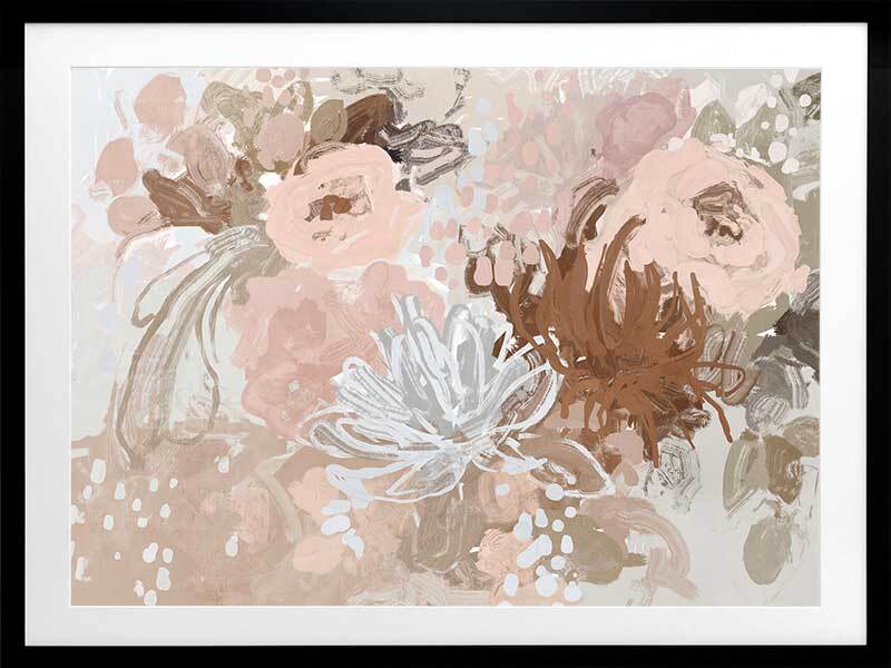 Blush Blossom Delight Framed Art Print - Elegant Floral Wall Decor for Living Room, Bedroom & Office | Perfect Home Decoration Gift