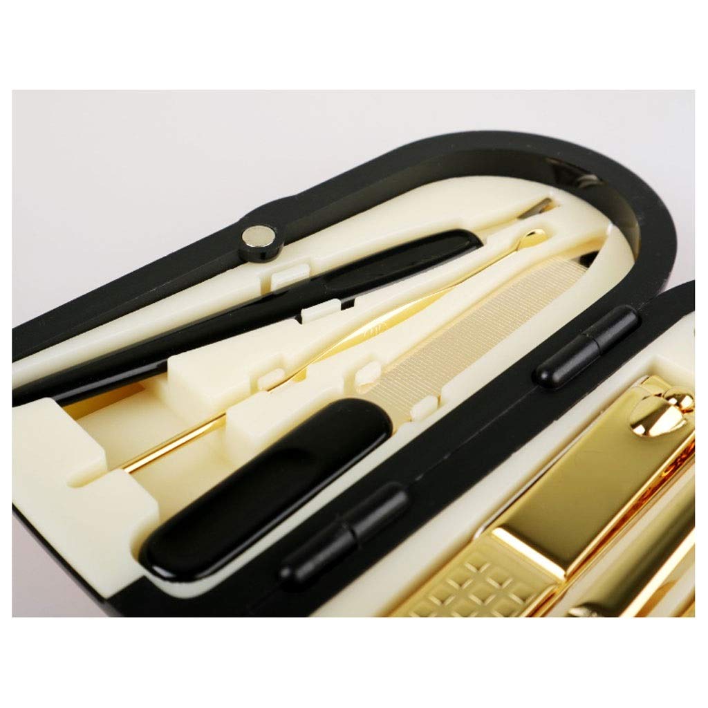 Premium Stainless Steel Nail Clippers Set - 6-Piece Household Nail Care Kit with Golden Nail Clippers, Eyebrow Tweezers & Ear Pick for Men & Women - Perfect for Travel, Home Grooming & Personal Hygiene Care