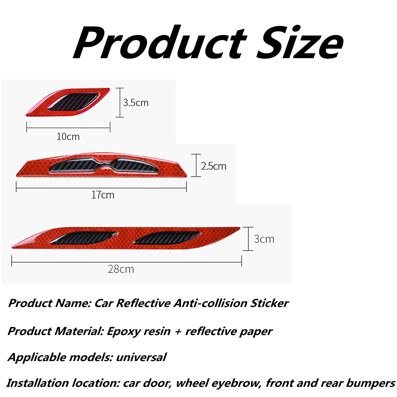 Carbon Fiber Reflective Car Door Edge Guard Stickers - Anti Scratch Safety Warning Strips for Vehicle Protection | Perfect for Night Driving, Parking Safety & Door Edge Protection