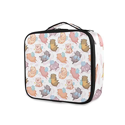 Blueangle Cute Pig Unicorn Angel Makeup Bag Organizer - Large Waterproof Travel Cosmetic Case for Women, Girls | Perfect for Travel, Gym, School & Daily Makeup Storage