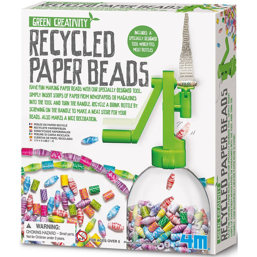 4M Recycled Paper Beads Kit - Eco-Friendly DIY Jewelry Making Craft for Kids & Adults - Perfect for Necklaces, Bracelets & Home Decor Projects