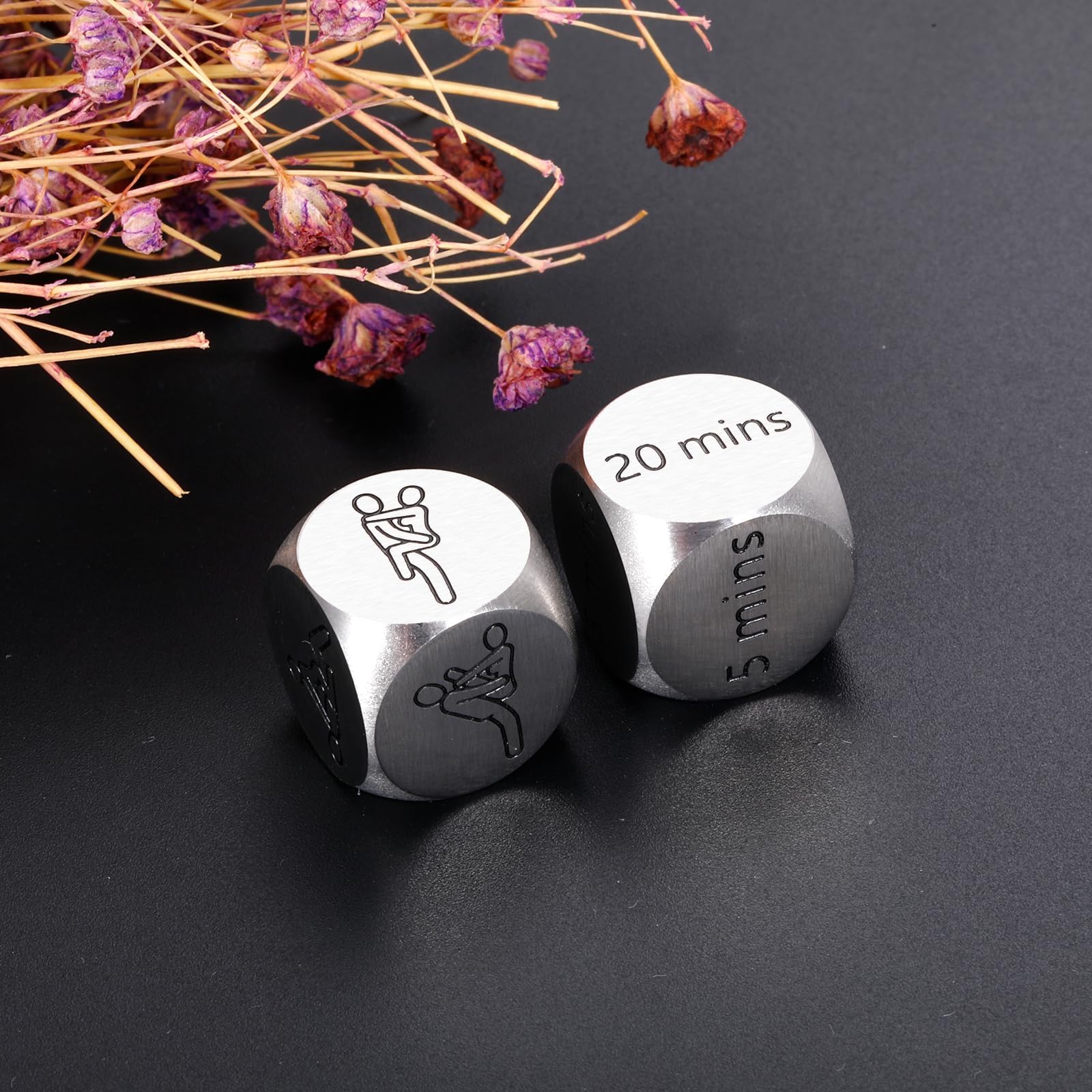 Funny Date Night Dice Set for Couples - Romantic Decision Making Game for Boyfriend, Girlfriend, Husband & Wife - Perfect Anniversary, Wedding, Honeymoon, Engagement Gift (2 Steel Dice) - Great for Valentine's Day, Easter & Special Occasions - Spice Up Your Relationship with Fun Date Ideas
