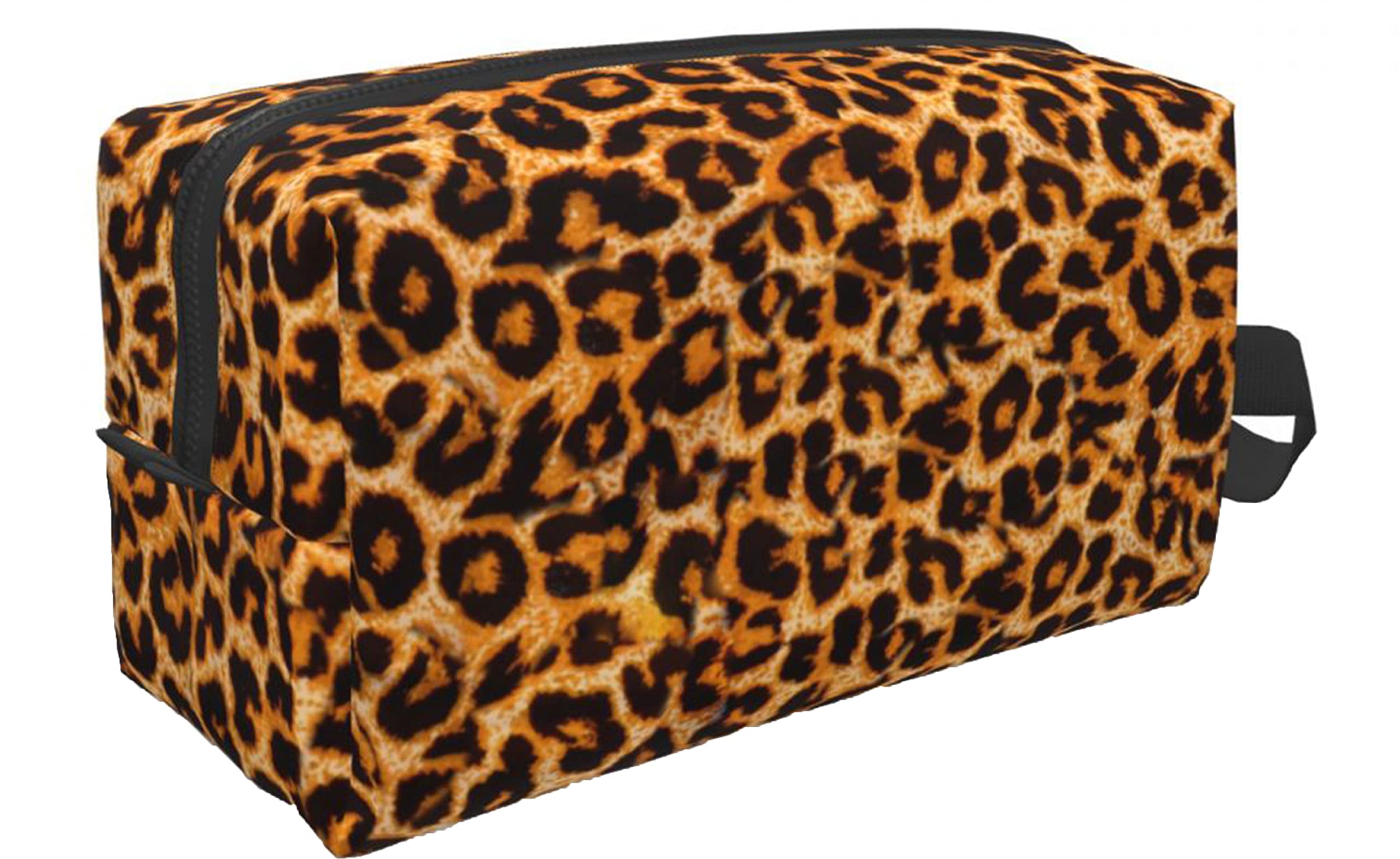 Leopard Print Travel Toiletry Bag - Large Waterproof Makeup Cosmetic Pouch with Zipper for Women & Girls | Perfect for Vacation, Gym, and Daily Organizer Accessories
