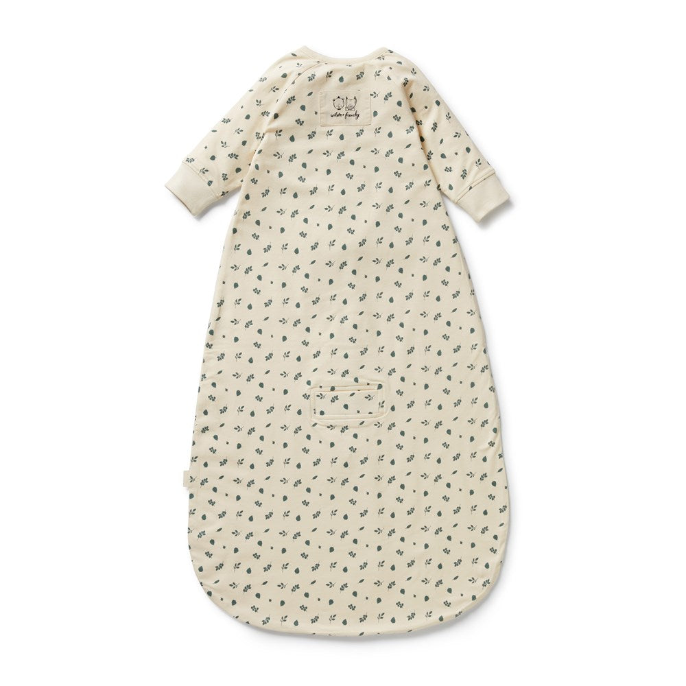 Twilight Leaf Organic Cotton Long Sleeve Baby Sleeping Bag 1.0 TOG - Soft & Breathable for Safe Infant Sleep, Nursery & Bedtime Comfort