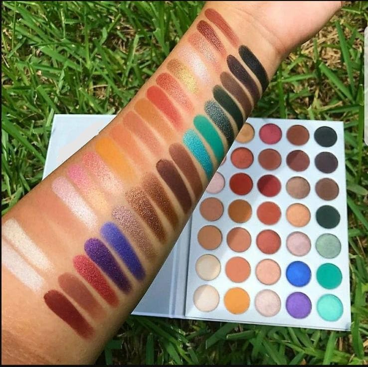 Zoomique 35-Color Eyeshadow Palette Notebook, False Lash Effect 3-in-1 Mascara Eyeliner Eyebrow Pencil & 36-Hour Longwear Pencil - Perfect for Party Makeup, Daily Beauty Routine and Professional Makeup Artists