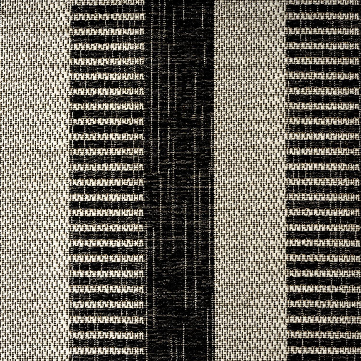 Nicole Miller New York Patio Country Charlotte Modern Stripe Indoor/Outdoor Area Rug - Black & Grey - 7'9