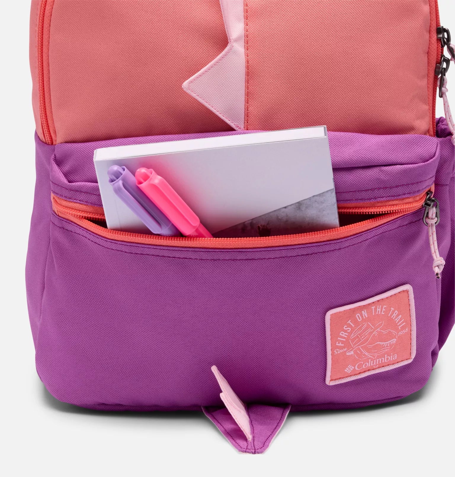 Columbia Hot Coral/Razzle/Satin Pink Kitterwibbit Backpack - Lightweight Hiking Daypack for Women & Men - Perfect for School, Travel, and Outdoor Adventures