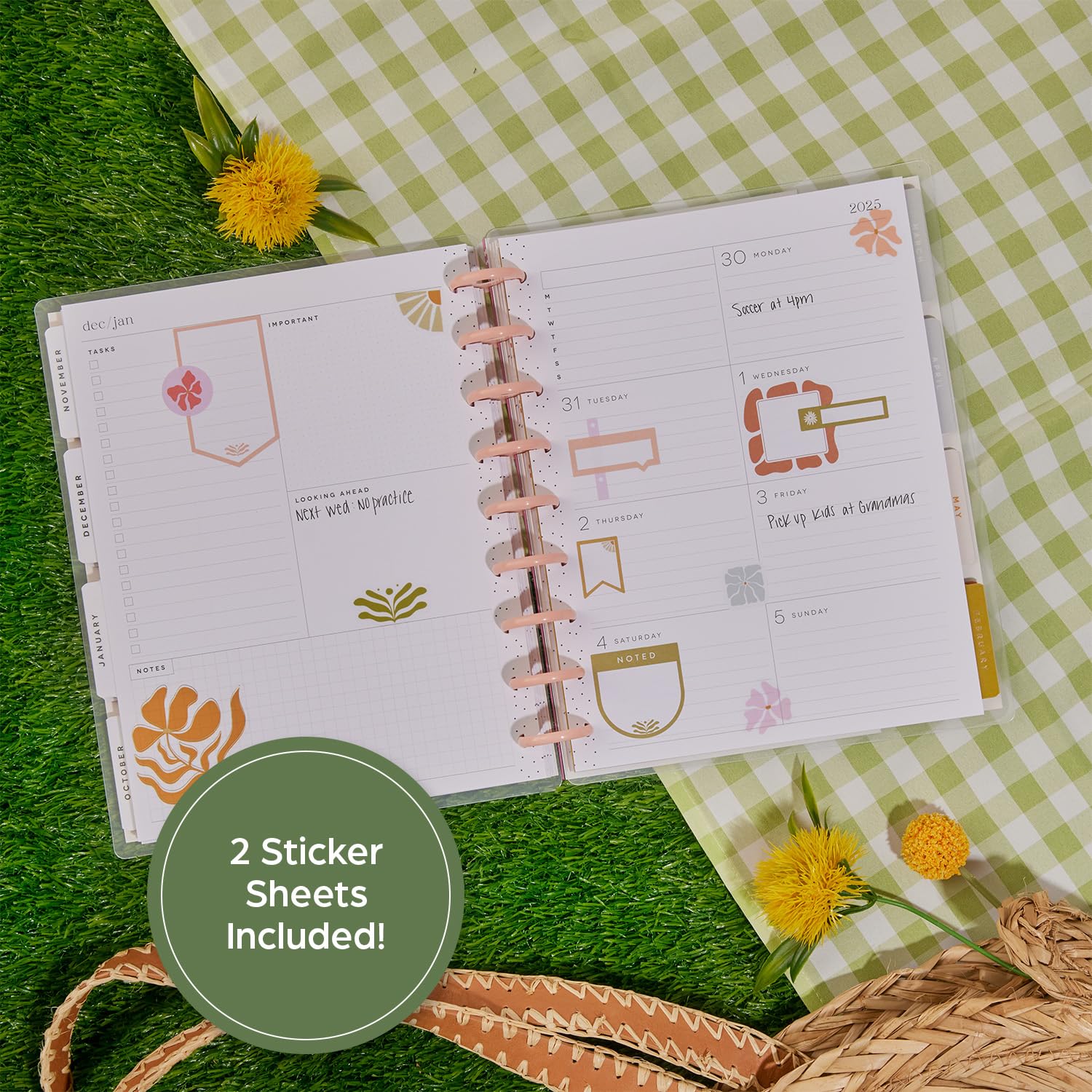 Happy Planner Disc-Bound Academic Planner 2024-2025 - 12-Month Dashboard Layout (July 2024 to June 2025) | Classic Size 7