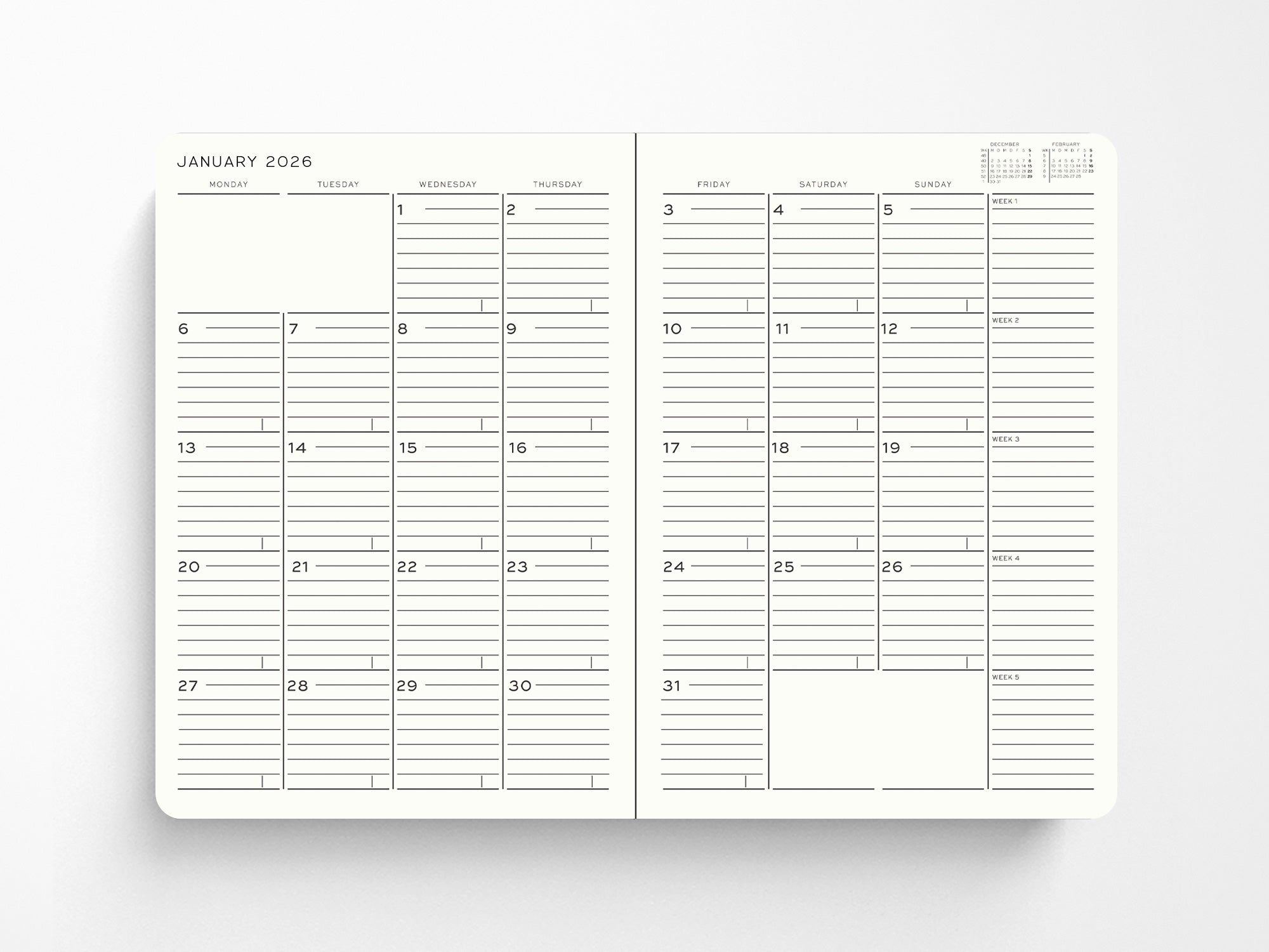 2026 Leuchtturm 1917 Monthly Planner & Notebook - Softcover with Premium INK Paper - Perfect for Work, School & Personal Organization