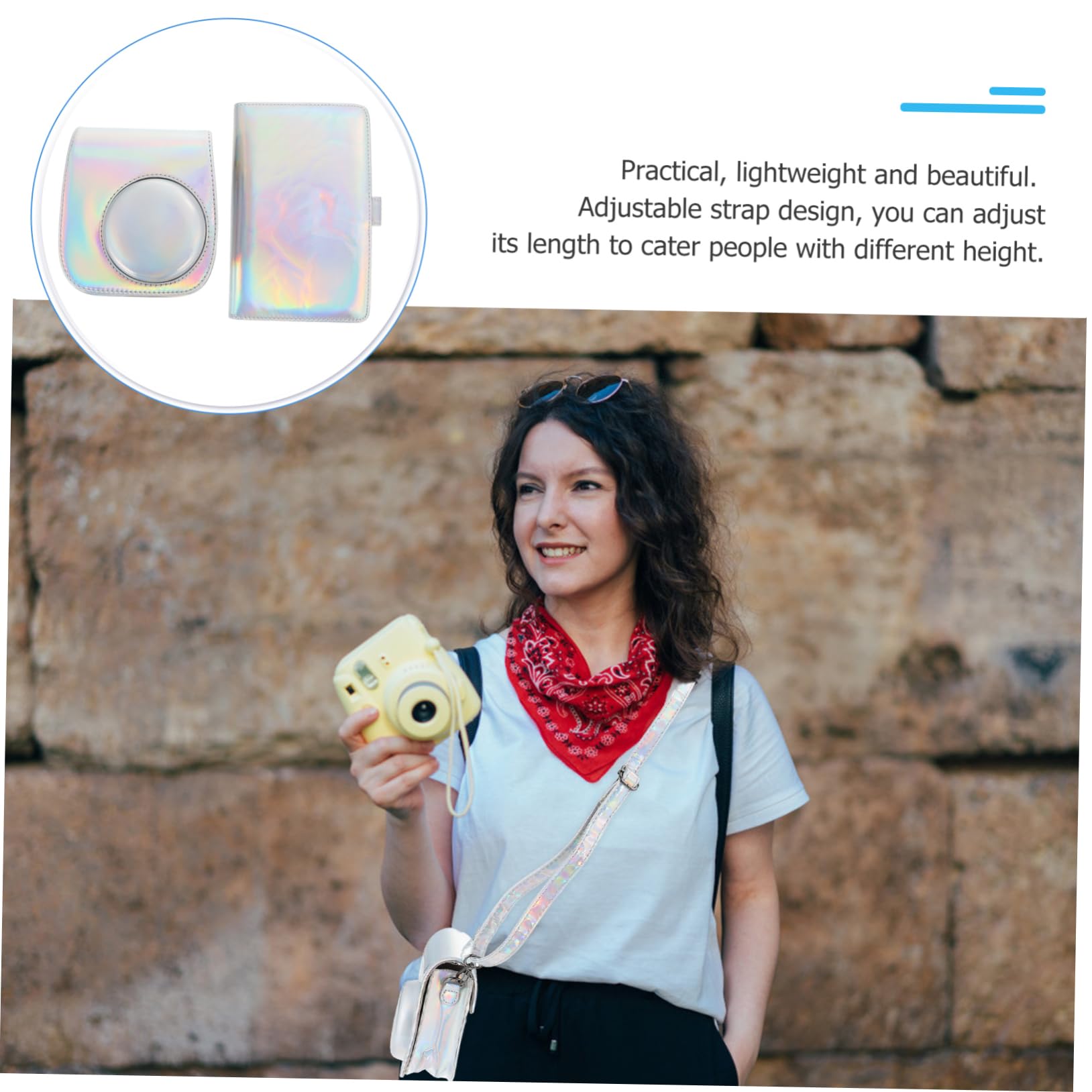 Jojofuny Instant Camera Carrying Bag - Waterproof Mini PU Shell Case for Fujifilm Instax, Polaroid & Kodak Cameras - Perfect for Travel, Parties & Photo Storage