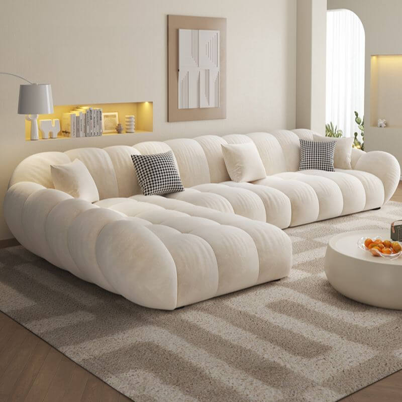 L-Shaped Left-Facing Reclining Sofa with Concealed Support for 5/4/3 Seaters - Perfect for Living Room, Home Theater & Family Gatherings