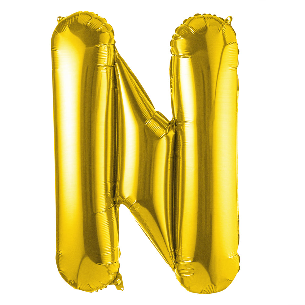 Balloonify Gold Mylar Letter N Balloon - 40 Inch Large Foil Alphabet Balloon for Birthday Party Decorations, Baby Shower, Graduation & Anniversary Celebrations