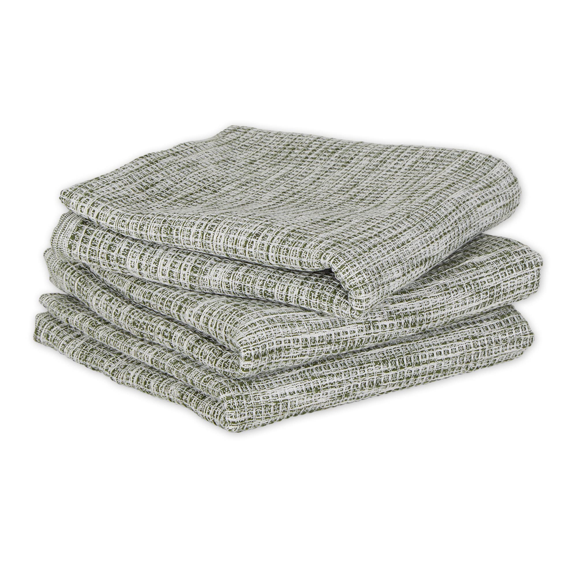 Eco-Friendly DII Recycled Cotton Waffle Dish Towel Set - Sage Green, 20x30 Inches, 3-Piece Absorbent Kitchen Towels for Drying Dishes & Decor