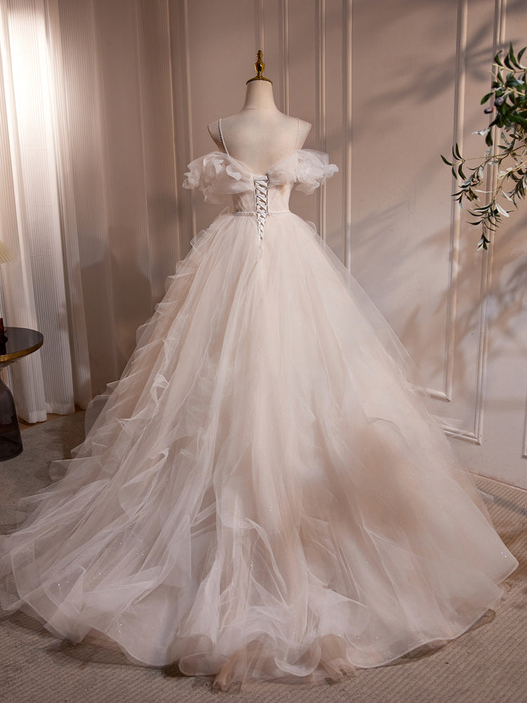 Elegant Off Shoulder A-Line White Long Prom Dress with Tulle Skirt - Perfect for Sweet 16, Homecoming, and Formal Events