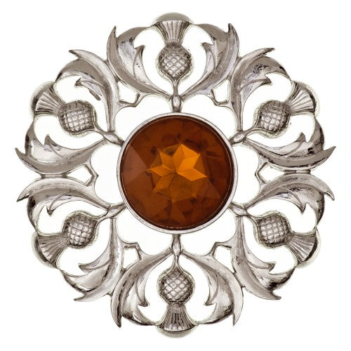 Scottish Thistle Plaid Brooch Pin - Vintage Celtic Jewelry for Women - Perfect for Tartan Day, Highland Outfits & Scottish Heritage Events