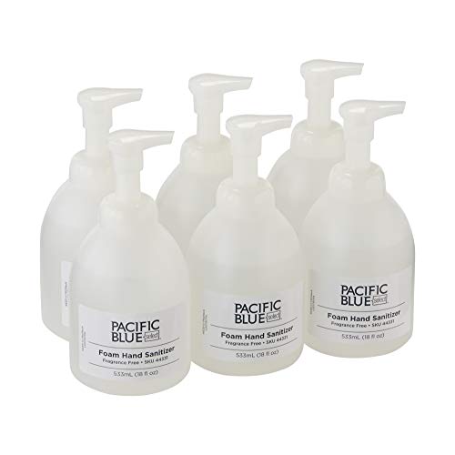 **GP PRO Pacific Blue Select E-3 Rated Foam Hand Sanitizer – Dye & Fragrance Free, 532 mL (6 Bottles) – Ideal for Offices, Schools & Healthcare Facilities**