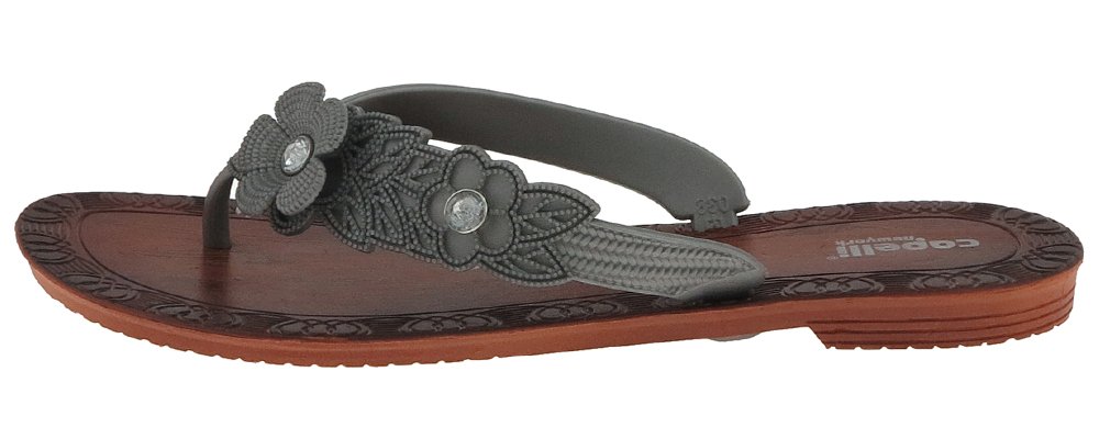 Capelli New York Women's Flip Flops with Pearl Trim & Floral Design - Comfortable Summer Sandals for Beach, Pool, and Casual Outings