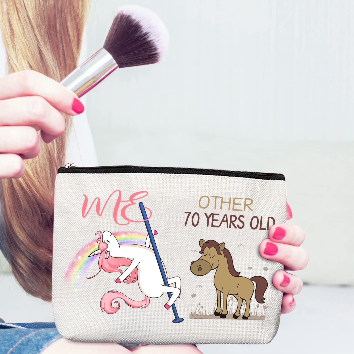 70 Year Old Unicorn Tote Bag - Funny 70th Birthday Gag Gift for Women - Novelty 70th Birthday Decorations & Party Supplies - Perfect for Milestone Birthday Celebrations, Retirement Parties & Senior Humor Gifts