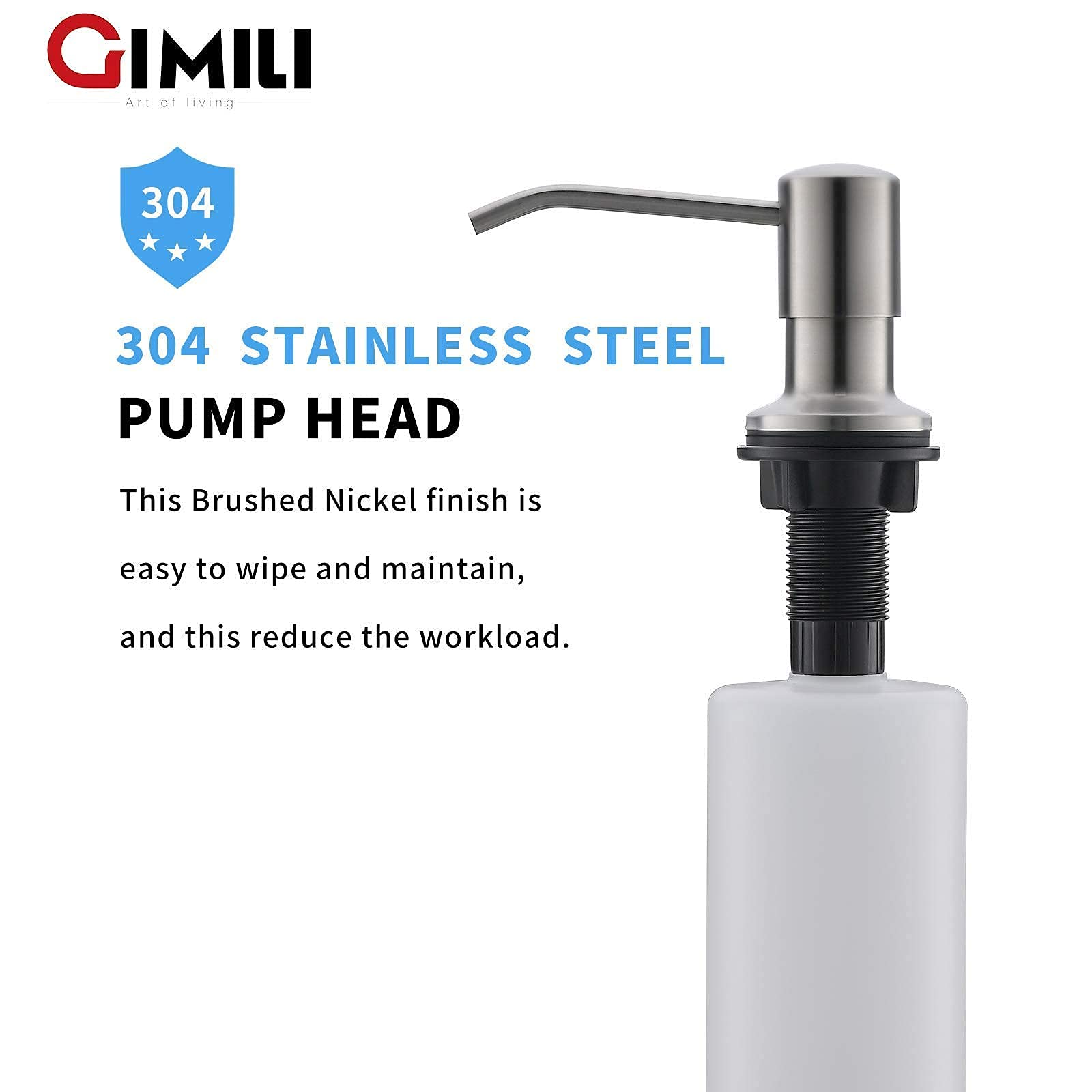 GIMILI Touchless Spring Kitchen Faucet with Soap Dispenser - Brushed Nickel Finish, Hands-Free Sensor Faucet for Modern Kitchens | Perfect for Cooking, Washing Dishes & Hygienic Food Prep