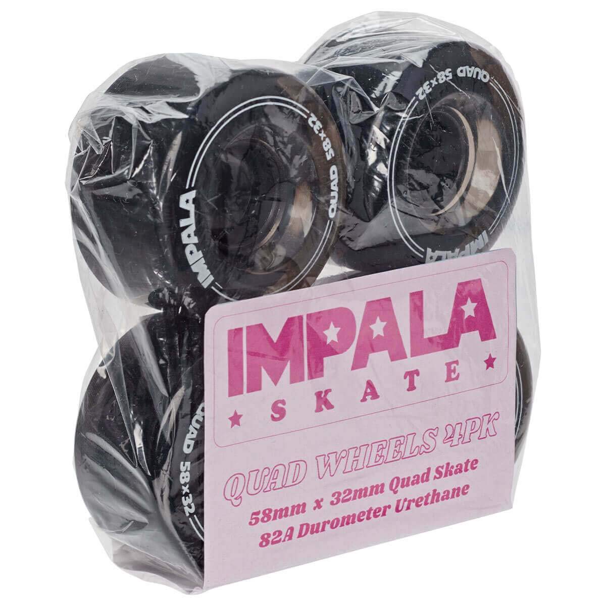 Impala Women's Inline Skate Replacement Wheels 4-Pack - High-Performance Wheels for Roller Skating, Outdoor & Indoor Use